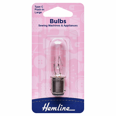 H130.L Sewing Machine Bulb: Bayonet: Large (4cm glass from top of metal bit)..